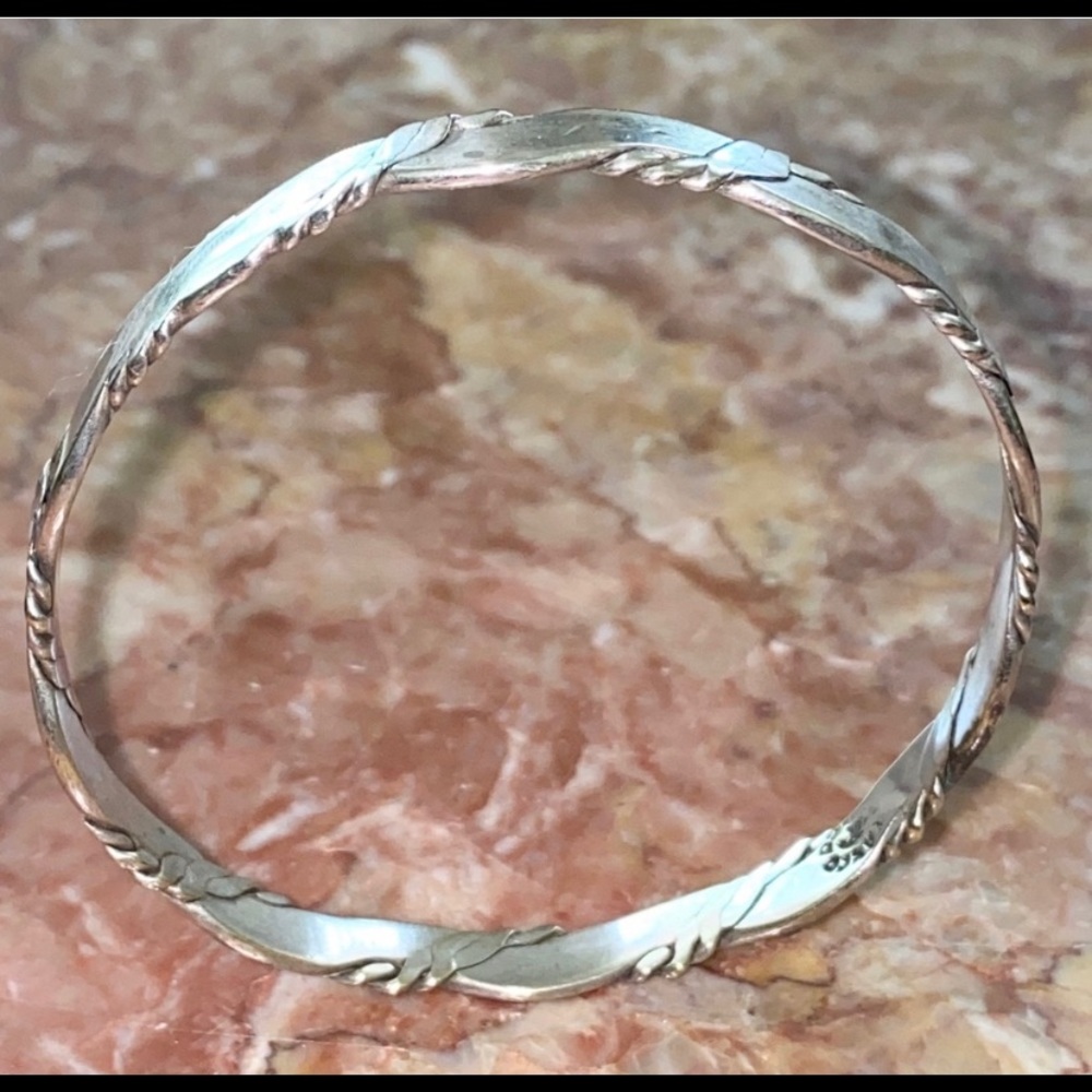 Sterling silver TAXCO heavy braided bangle